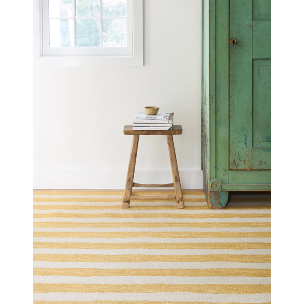 Silas Stripe Gold Hand Tufted Rug