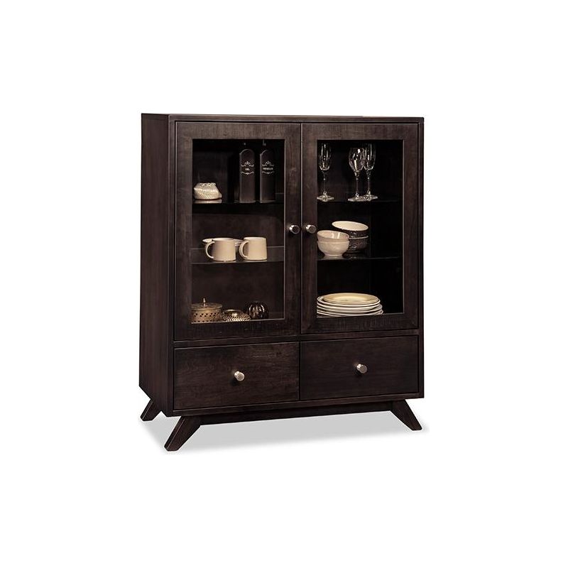 Tribeca Display Cabinet with 2/Glass Doors & 2/Drawers & 2/Glass Adjust Shelf