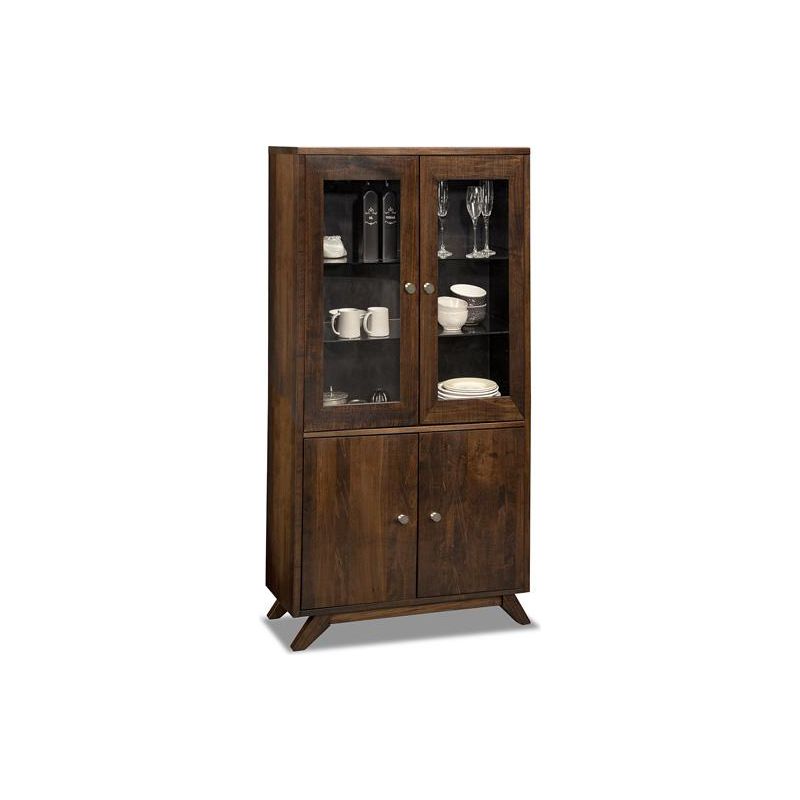 Tribeca Display Cabinet with 2/Glass Doors & 2/Wood Doors & 2/Glass Adjust Shelf & 1/Wood Adjust Shelf