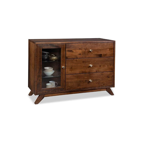 Tribeca Sideboard with 1/Glass Door & 3/Drawers & 2/Glass Adjust Shelves