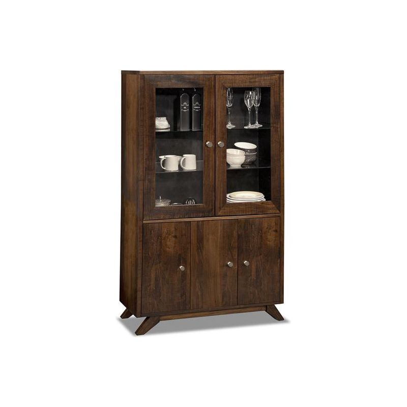 Tribeca Display Cabinet with 2/Glass Doors & 3/Wood Doors & 2/Glass Fixed Shelves & 2/Wood Adjust Shelf