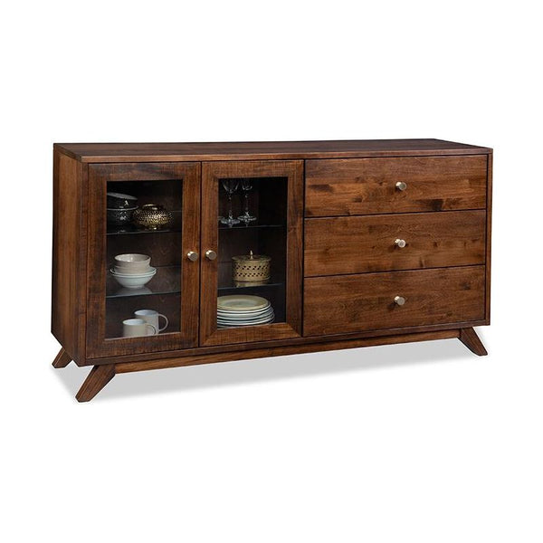 Tribeca Sideboard with 2/Glass Doors on Left & 3/Drawers on Right & 2/Glass Adjust Shelves