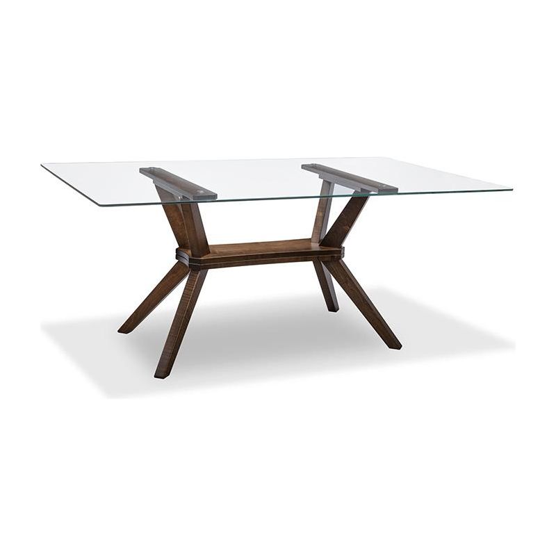 Tribeca Double Pedestal Glass Top Dining Table