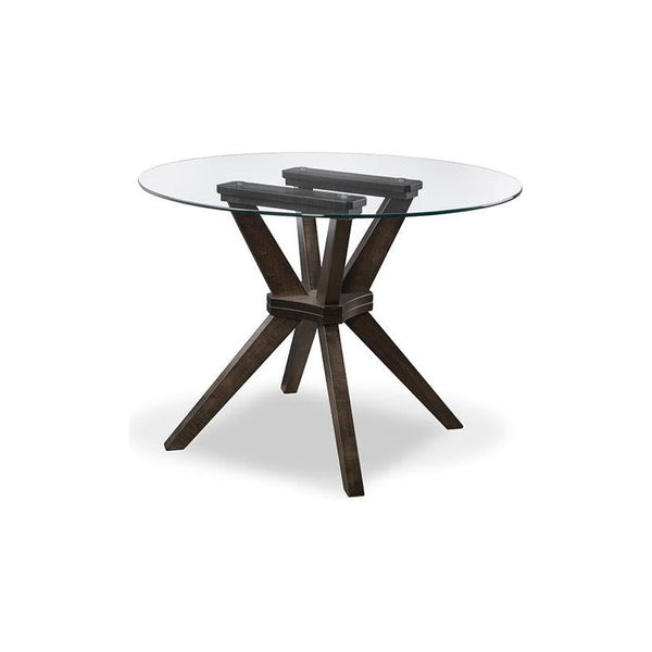 Tribeca Single Pedestal Round GlassTop Dining Table