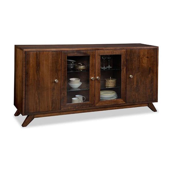 Tribeca Sideboard w/2 Wood Doors Outside, 2/Glass Doors Middle , 2/Wood & 2/Glass Adjust Shelves