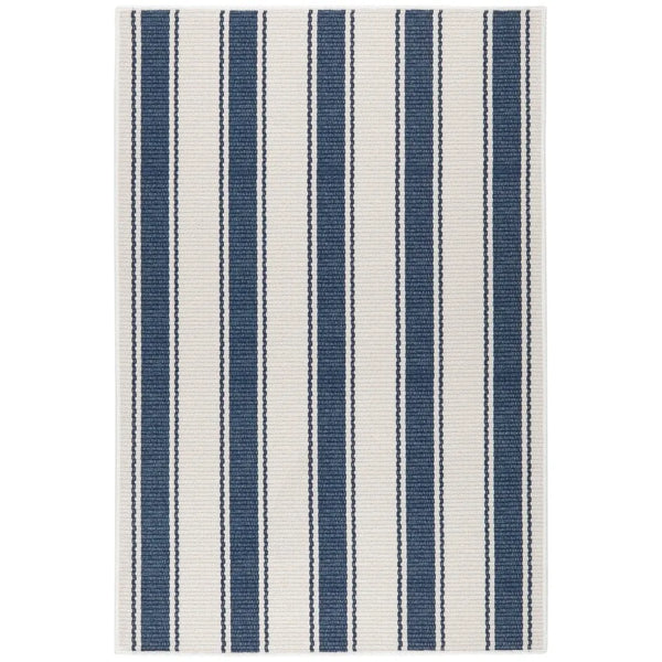 AS - Blue Awning Stripe Machine Washable Rug