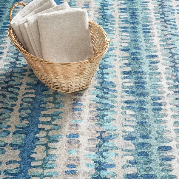 AS - Paint Chip Blue Machine Washable Rug