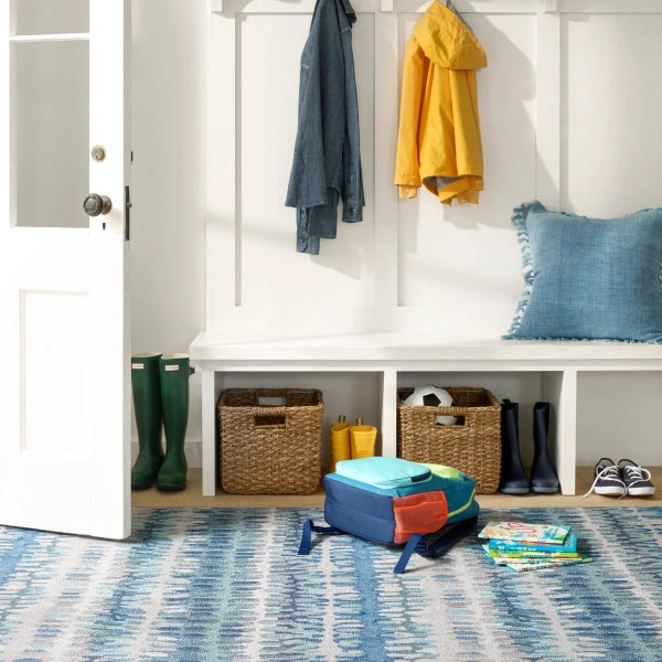 AS - Paint Chip Blue Machine Washable Rug