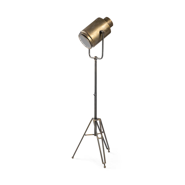 Debdou (61"H) Gold and Black Metal Adjustable Cinema-Style Floor Lamp