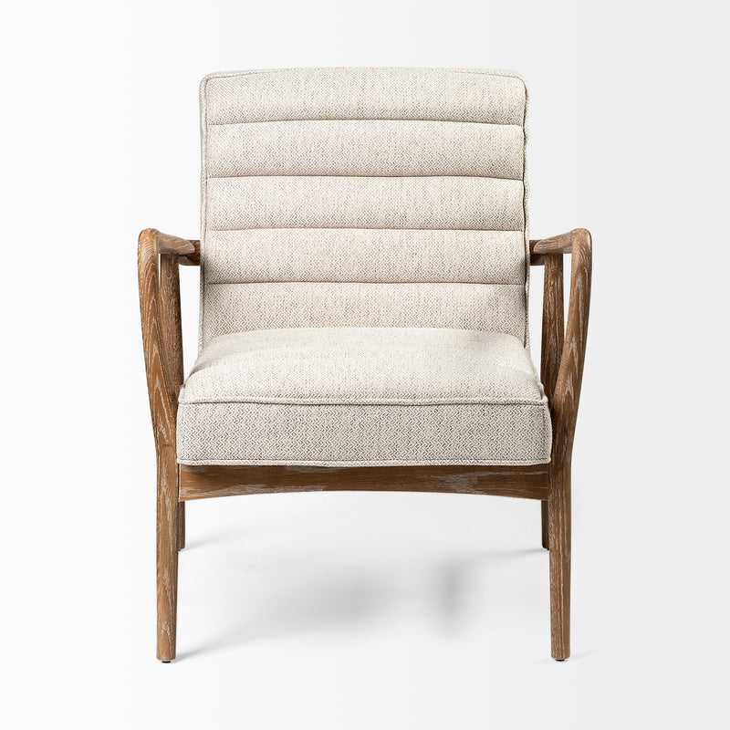 Ajax II Cream Wooden Frame Accent Chair