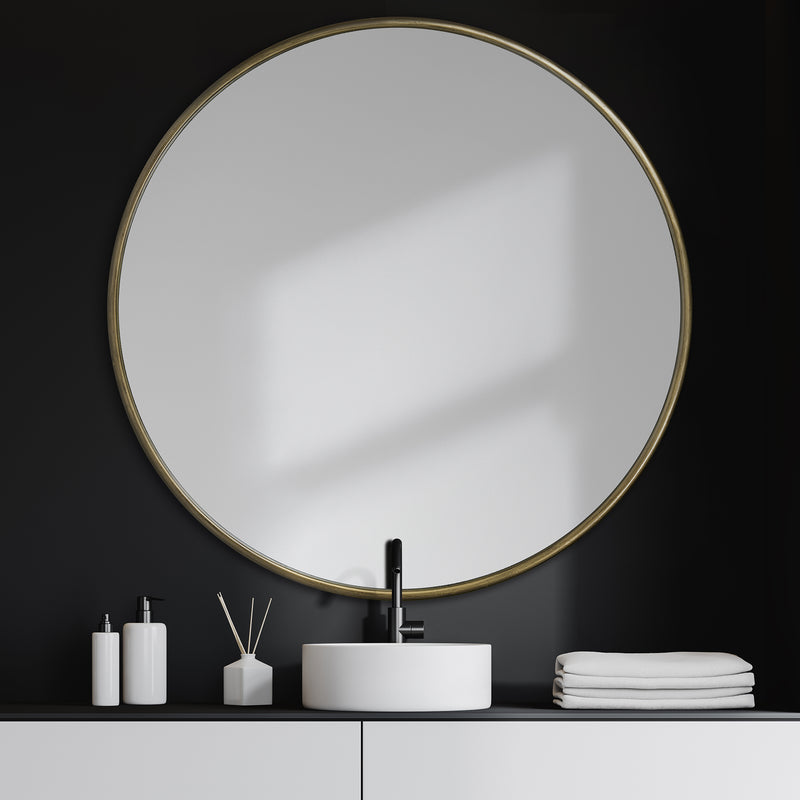 Piper Round Mirror Gold Large