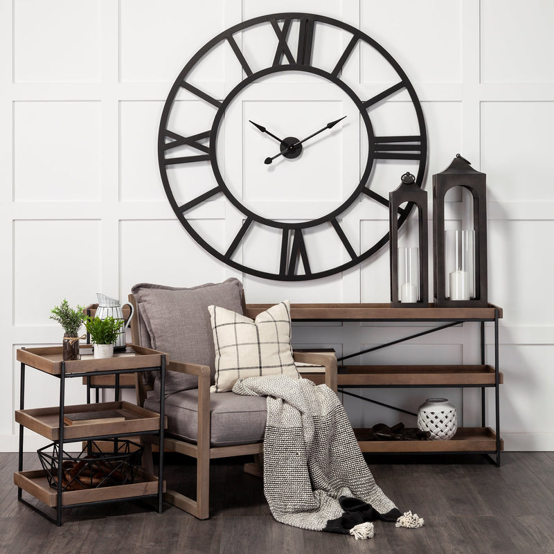 Stoke 54" Round Giant Oversized Industrial Wall Clock