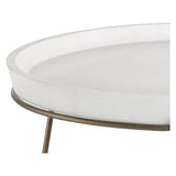 Remy Coffee Table - Antique Brass - White