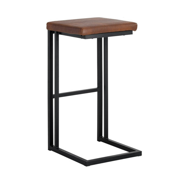 Boone Bar Stool - Black Bravo Cognac