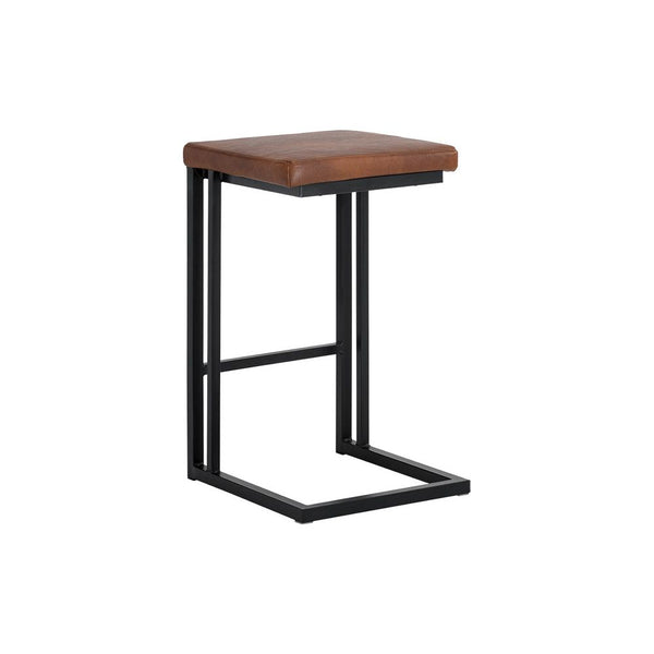 Boone Counter Stool - Black Bravo Cognac