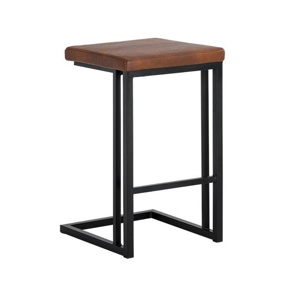 Boone Counter Stool - Black Bravo Cognac