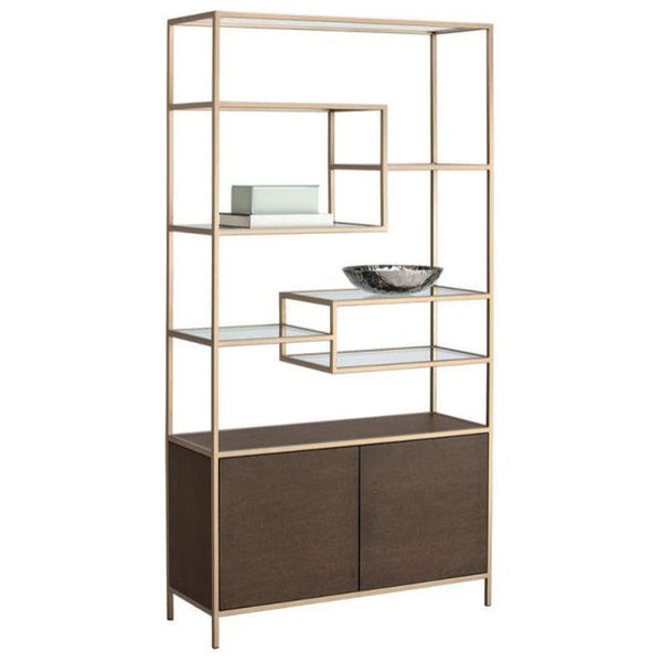 Stamos Bookcase - Gold - Raw Umber
