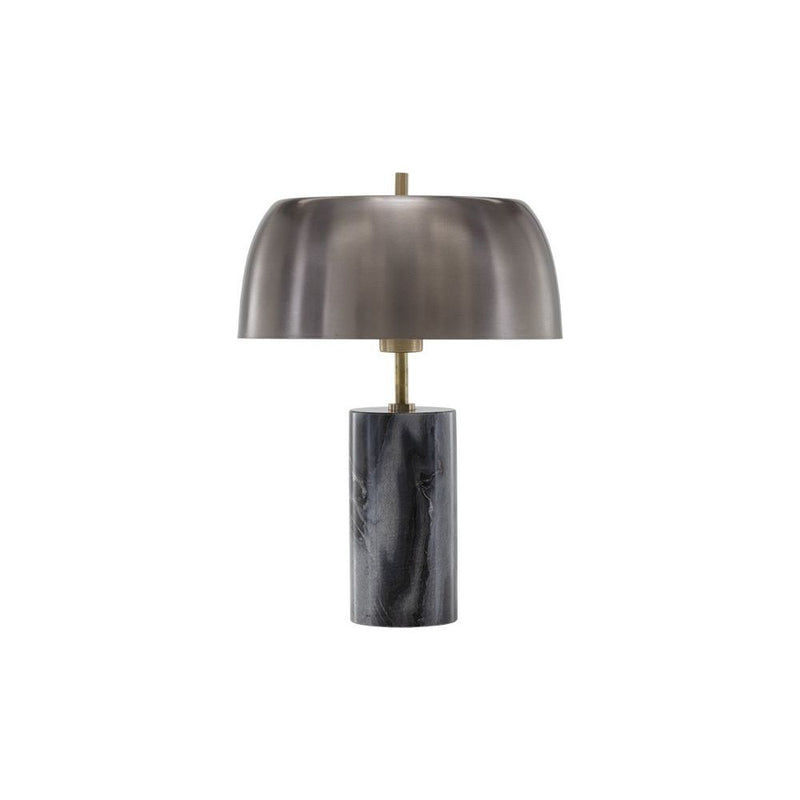 Aludra Table Lamp - Grey Marble - Antique Silver