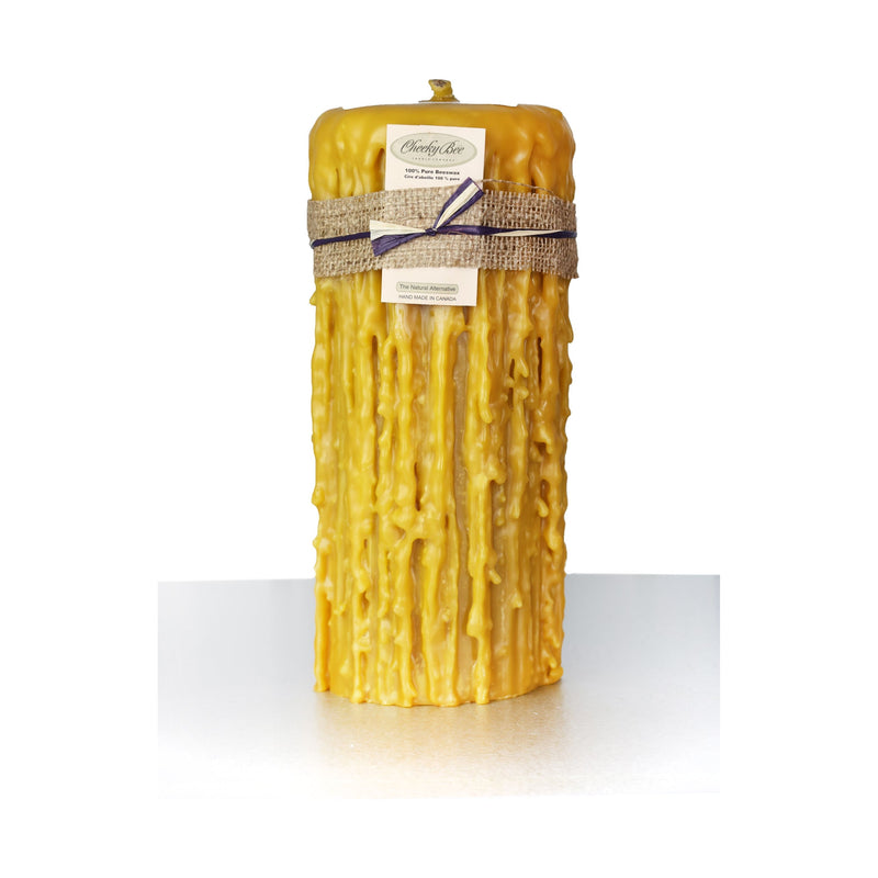 Beeswax Signature Drip Candle 3.5" X 8.5"