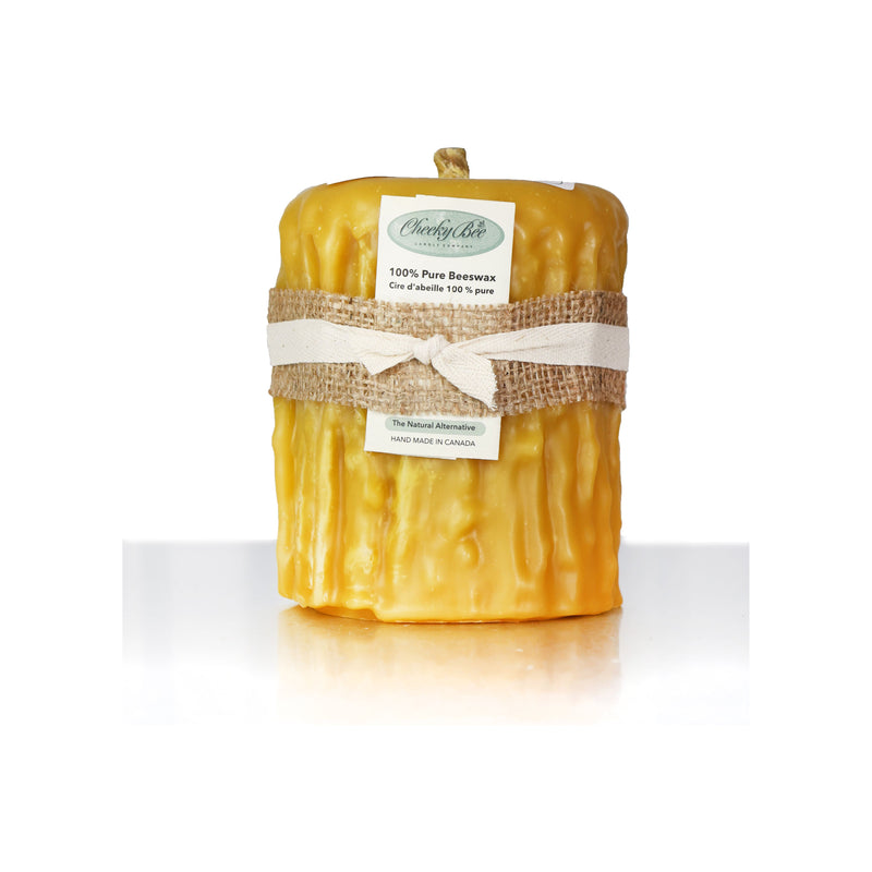Beeswax Signature Drip Candle 3.5" X 3.5"