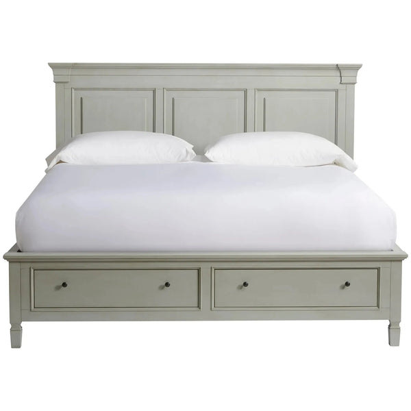 French Gray Storage Panel Bed - King