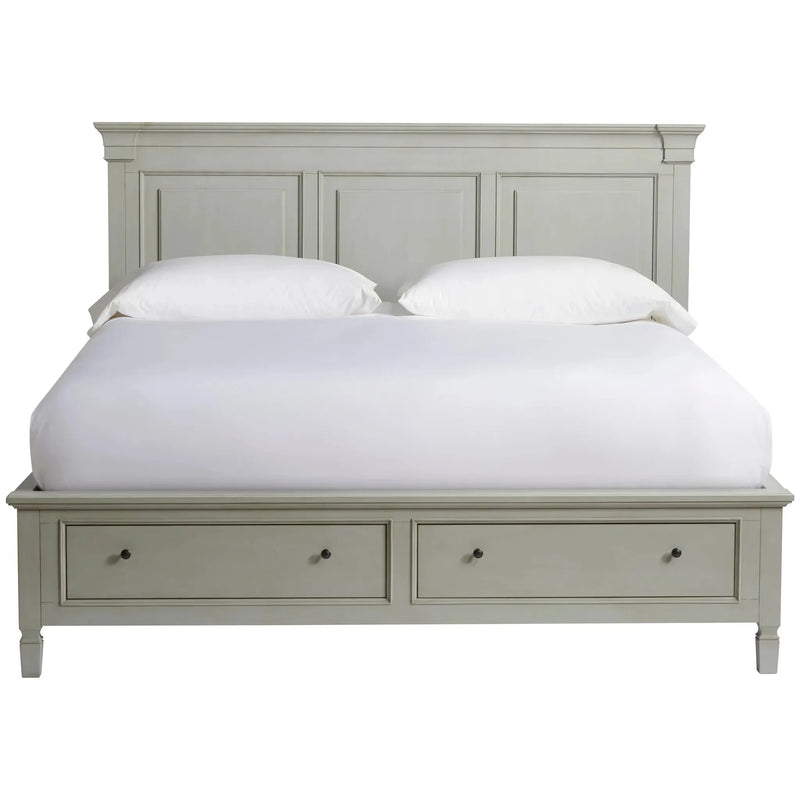 French Gray Storage Panel Bed