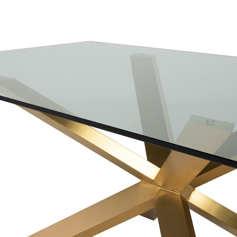 Couture Glass Dining Table - Gold