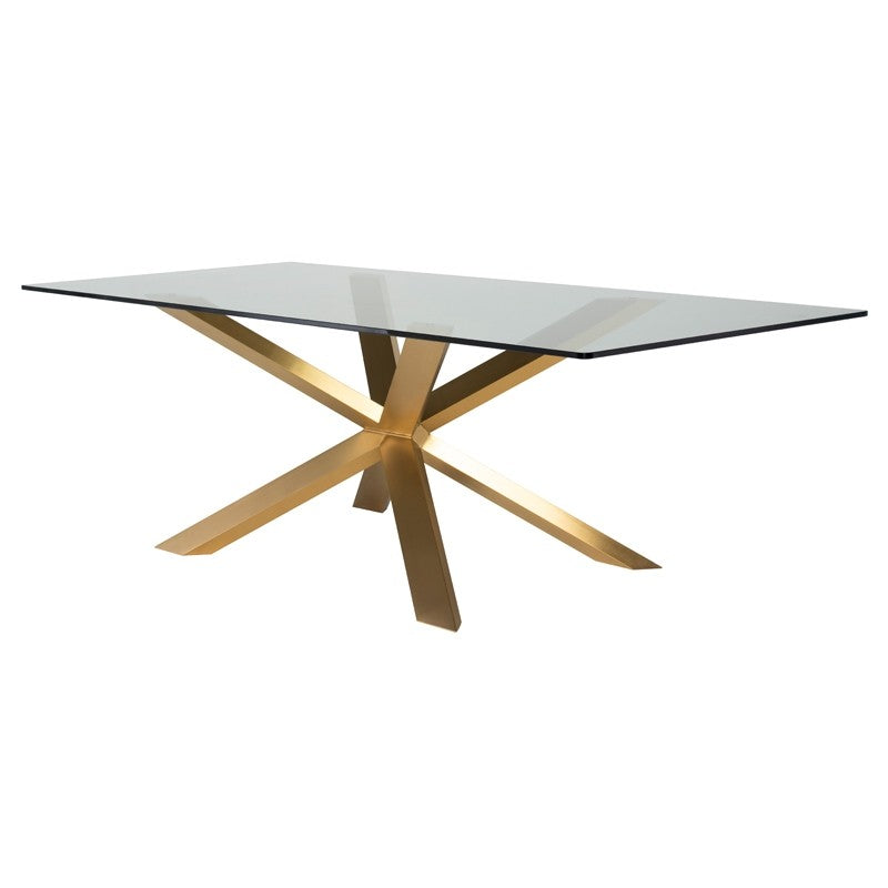 Couture Glass Dining Table - Silver