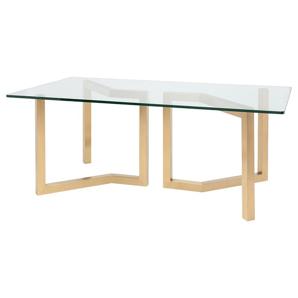 Paula Glass Dining Table - Gold