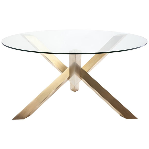 Costa Glass Dining Table - Gold