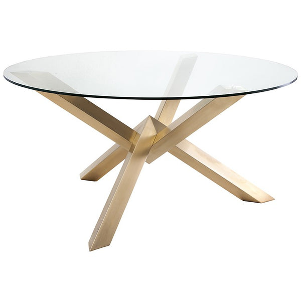 Costa Glass Dining Table - Gold
