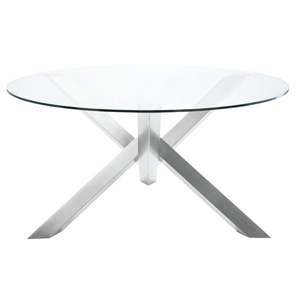 Costa Glass Dining Table - Silver