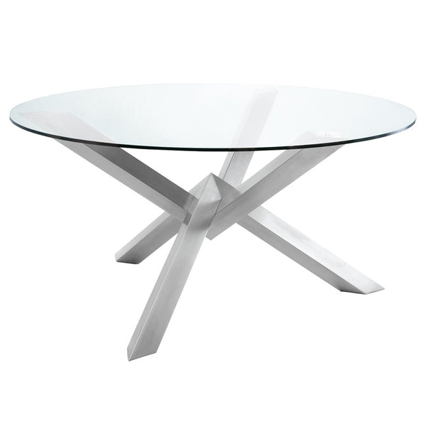 Costa Glass Dining Table - Silver