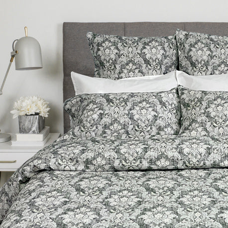 Vintage Damask Duvet and Shams - Queen