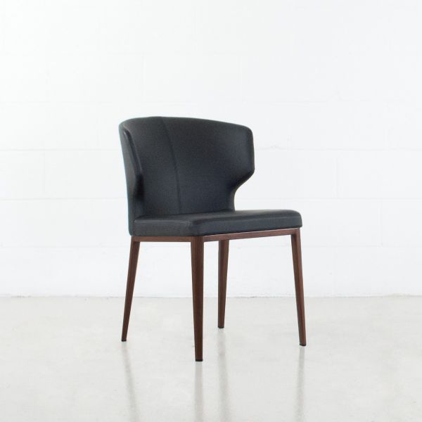 CABO Leatherette Dining Chair: Walnut Imprint Base