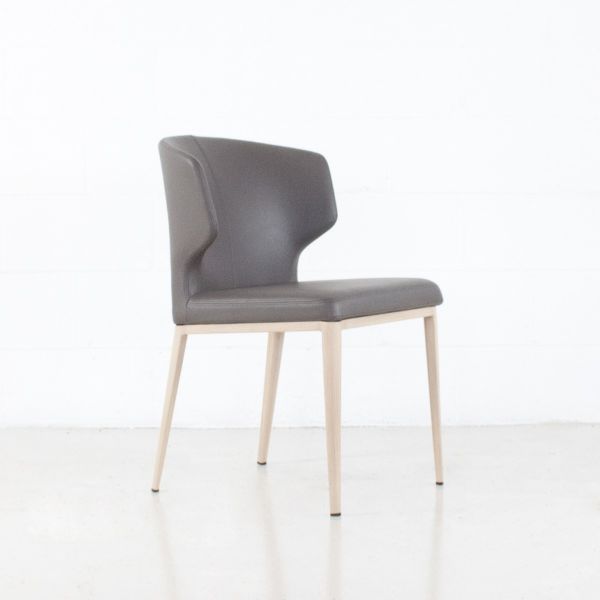CABO Leatherette Dining Chair: Natural Wood Imprint Base