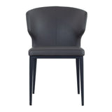 CABO Leatherette Dining Chair: Black Metal Base