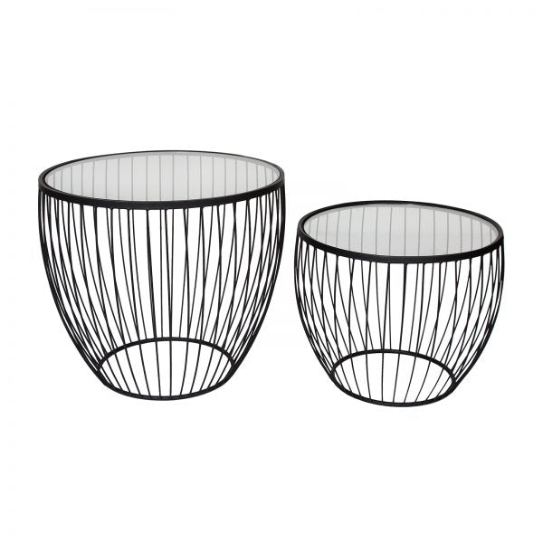 Cyclone Accent Tables - Matte Black Set of 2