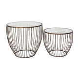 Cyclone Accent Tables - Gold Set of 2